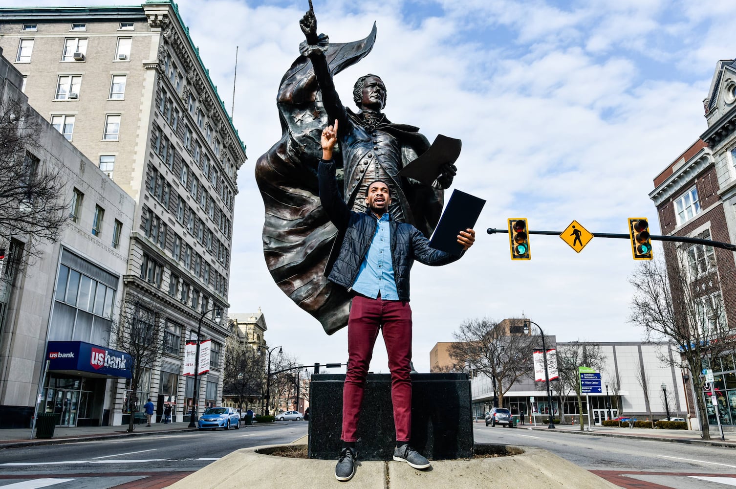 PHOTOS: Downtown Hamilton celebrates ‘Hamilton’ musical actors’ visit to Alexander Hamilton statue