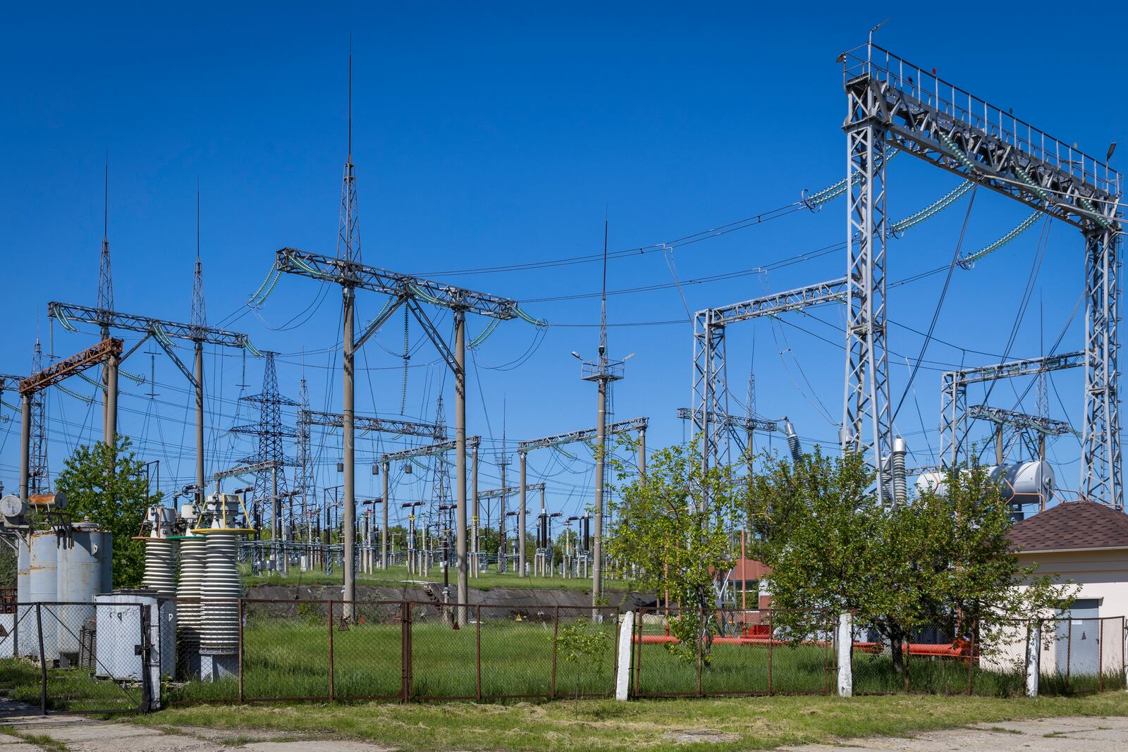 The Moldelectrica Chisinau Substation power station in Braila, Moldova, a USAID supported project, on Tuesday, April 30, 2024. (AP Photo/Aurel Obreja)