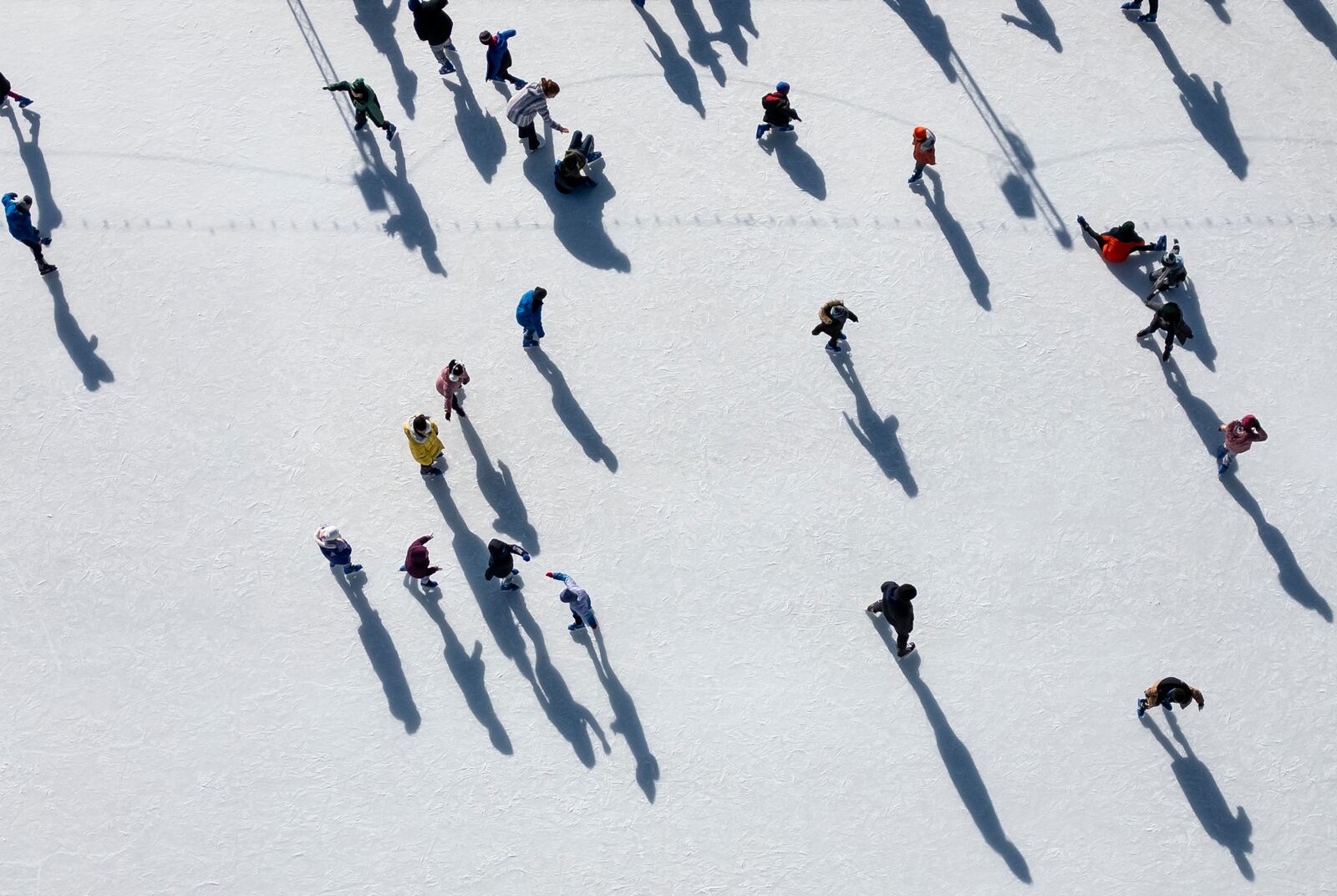 Creekview Elementary School students skate during an incentive field trip to the Middletown Holiday Whopla ice skating rink on Jan. 5, 2024 in downtown Middletown. NICK GRAHAM/STAFF