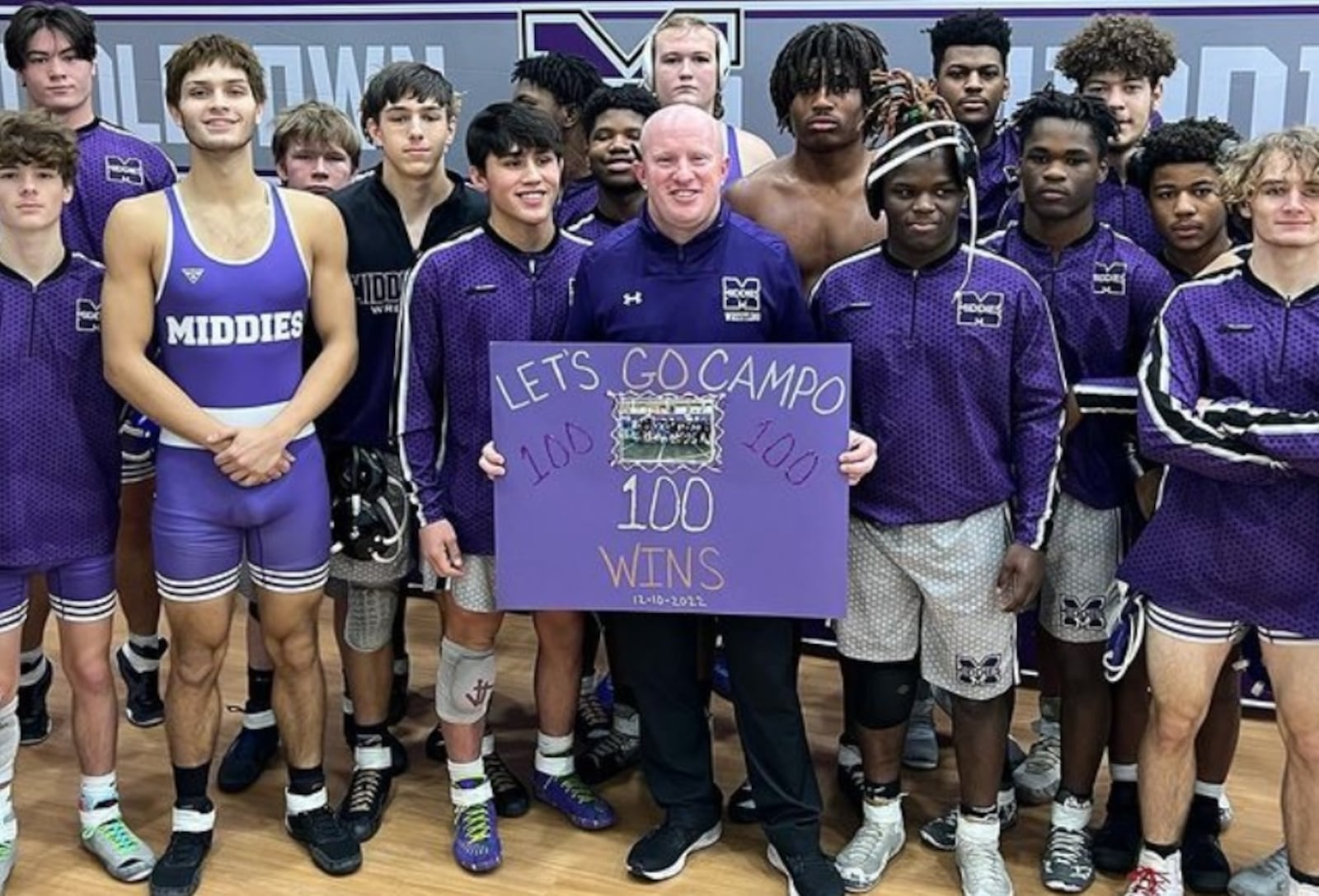 Middletown coach Joe Campolongo recently won his 100th career match. CONTRIBUTED