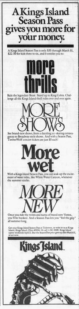 Kings Island vintage ads