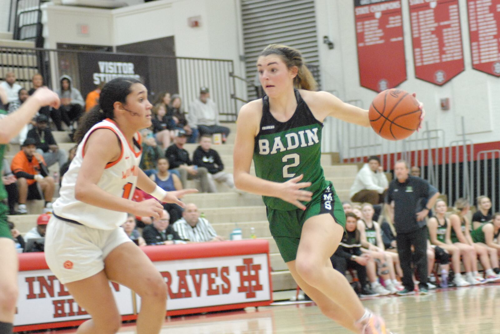 Badin's Braelyn Even drives to the basket against Wilmington on Monday. Chris Vogt/CONTRIBUTED