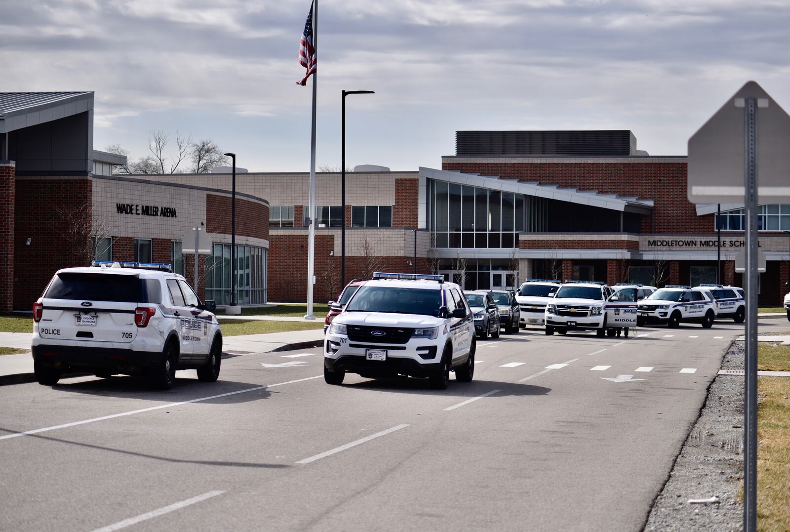 Police responded to Middletown High School on Wednesday, March 4, 2020 after a reported threat. NICK GRAHAM / STAFF