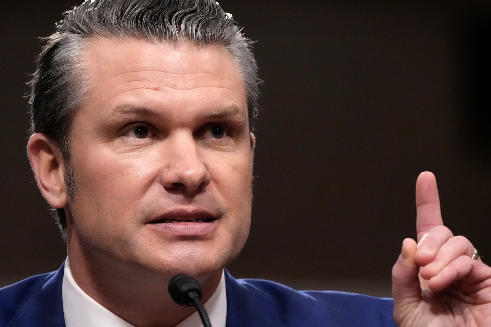 Pete Hegseth, President-elect Donald Trump's choice to be Defense secretary, appears before the Senate Armed Services Committee for his confirmation hearing, at the Capitol in Washington, Tuesday, Jan. 14, 2025. (AP Photo/Alex Brandon)