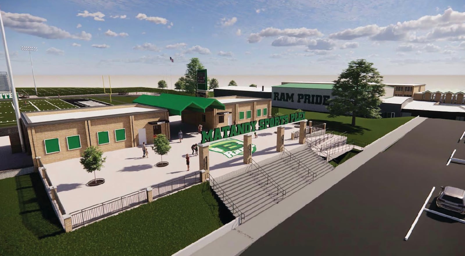 Badin High School's multi-sport facility will be called the Matandy SportsPlex and house Terry Malone Field, inside the Lanni Family Stadium. It will also include an 8-lane track and a nearby fully synthetic practice field. CONTRIBUTED