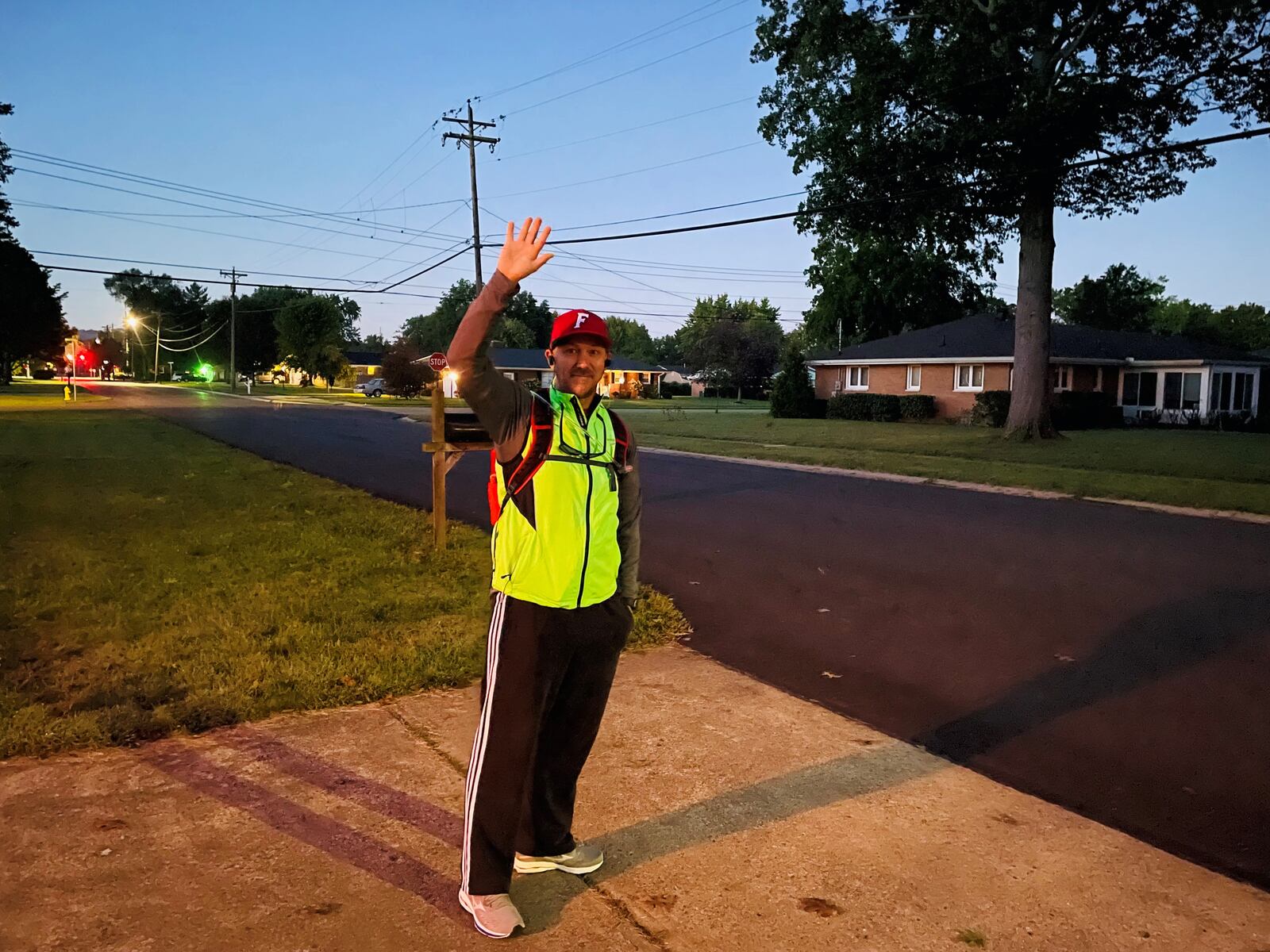 Ben Otto left his Fairfield home at 7 a.m. Friday and walked the 21.5 miles to Great American Ball Park. He was raising money for the Joe Nuxhall Miracle League. SUBMITTED PHOTO