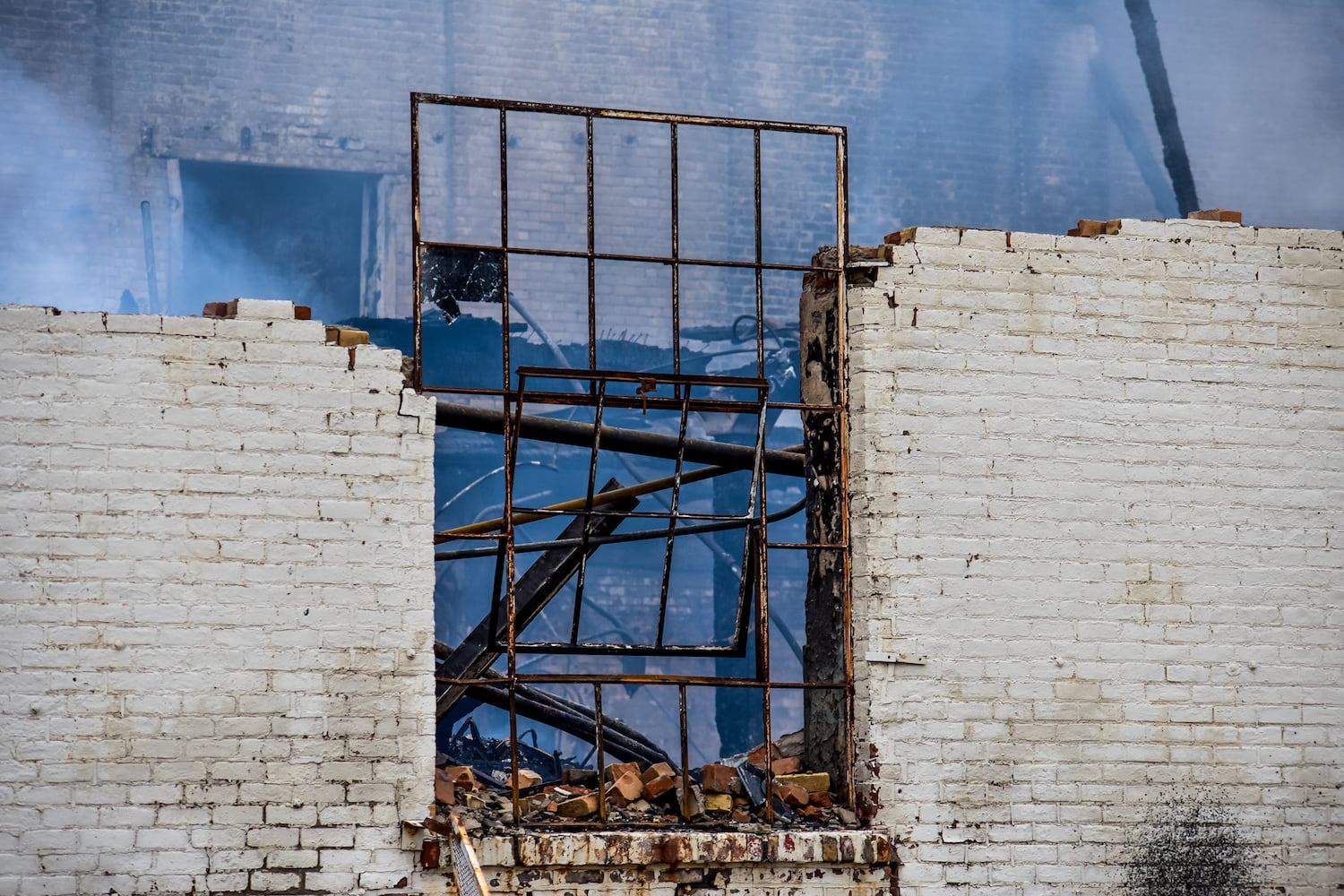 Aftermath of vacant warehouse fire in Middletown