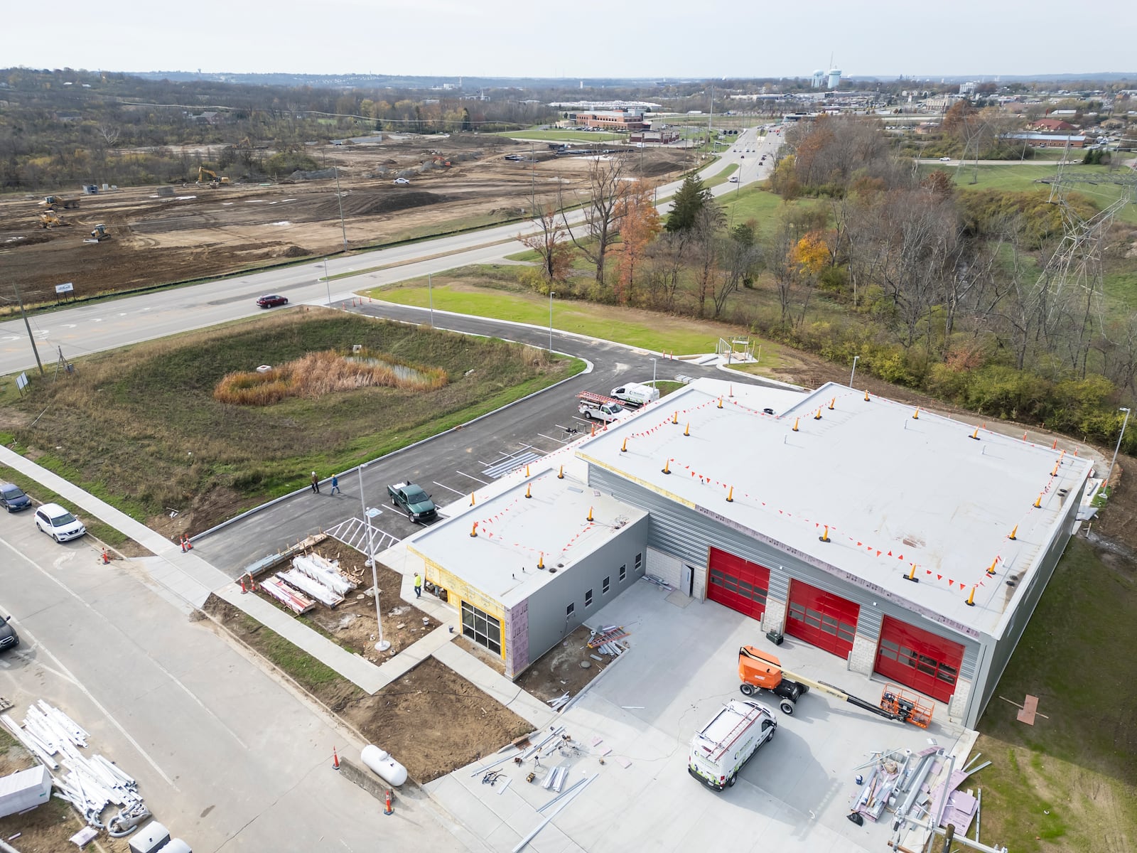 Construction of Middletown Division of Fire Station 82 on Ohio 122 East of I-75 is near completion. NICK GRAHAM/STAFF