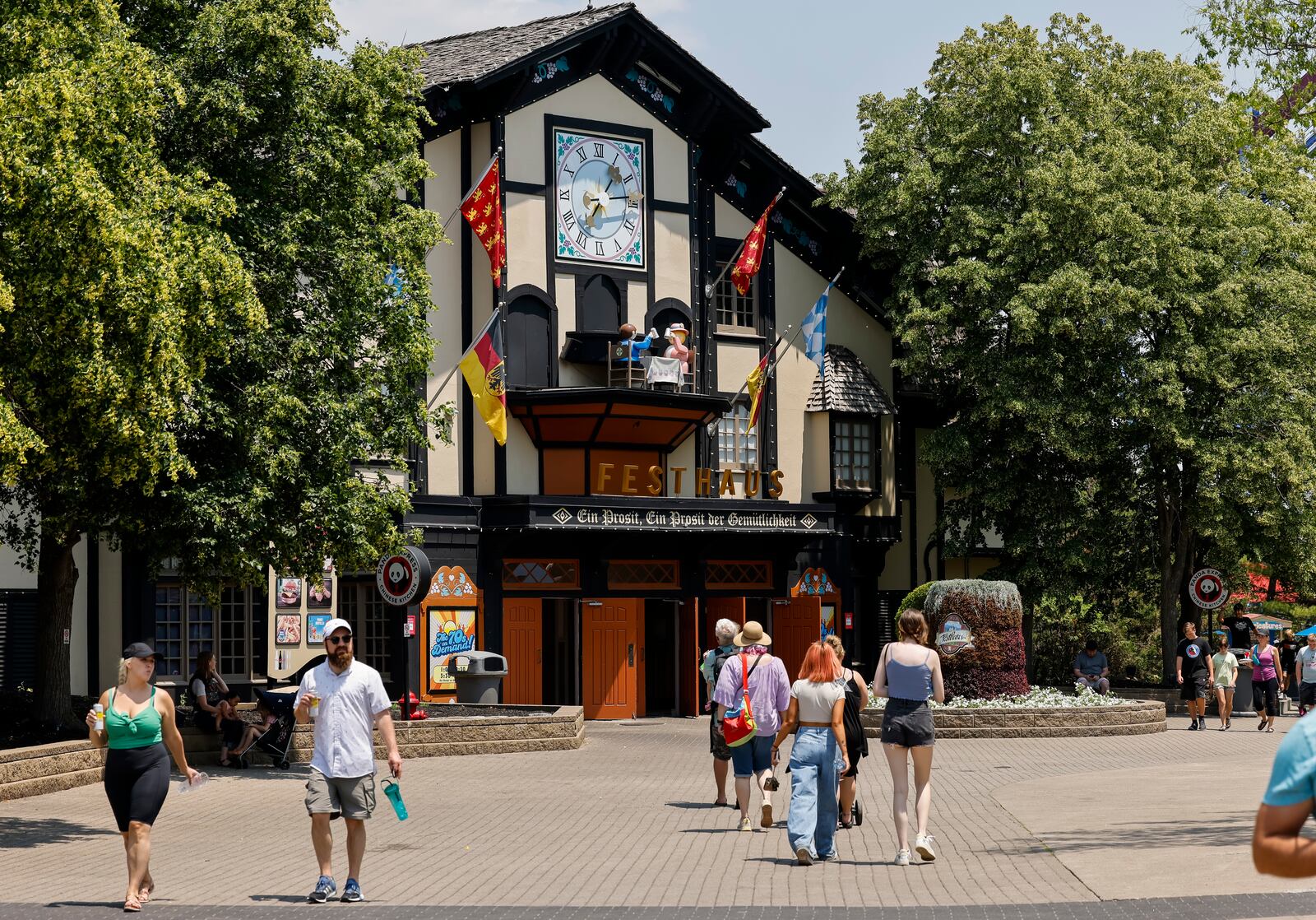 Kings Island was filled with visitors near Festhaus Friday, June 9, 2023 in Mason. NICK GRAHAM/STAFF