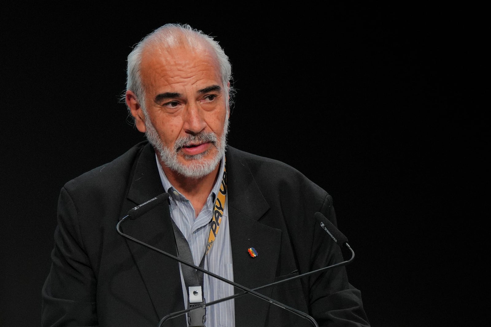 Bolivia foreign policy director and Like-Minded Group chair Diego Balanza speaks during a plenary session at the COP29 U.N. Climate Summit, Tuesday, Nov. 19, 2024, in Baku, Azerbaijan. (AP Photo/Peter Dejong)