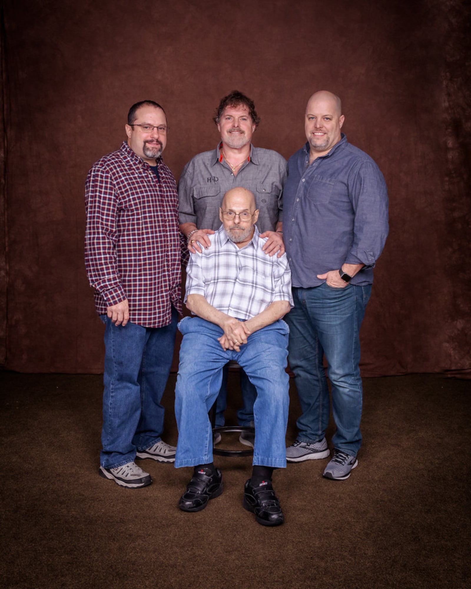 Michael Pate, of Hamilton, died on July 10, 2023, at the age of 77. He's pictured here with his sons. PROVIDED/THE PATE FAMILY