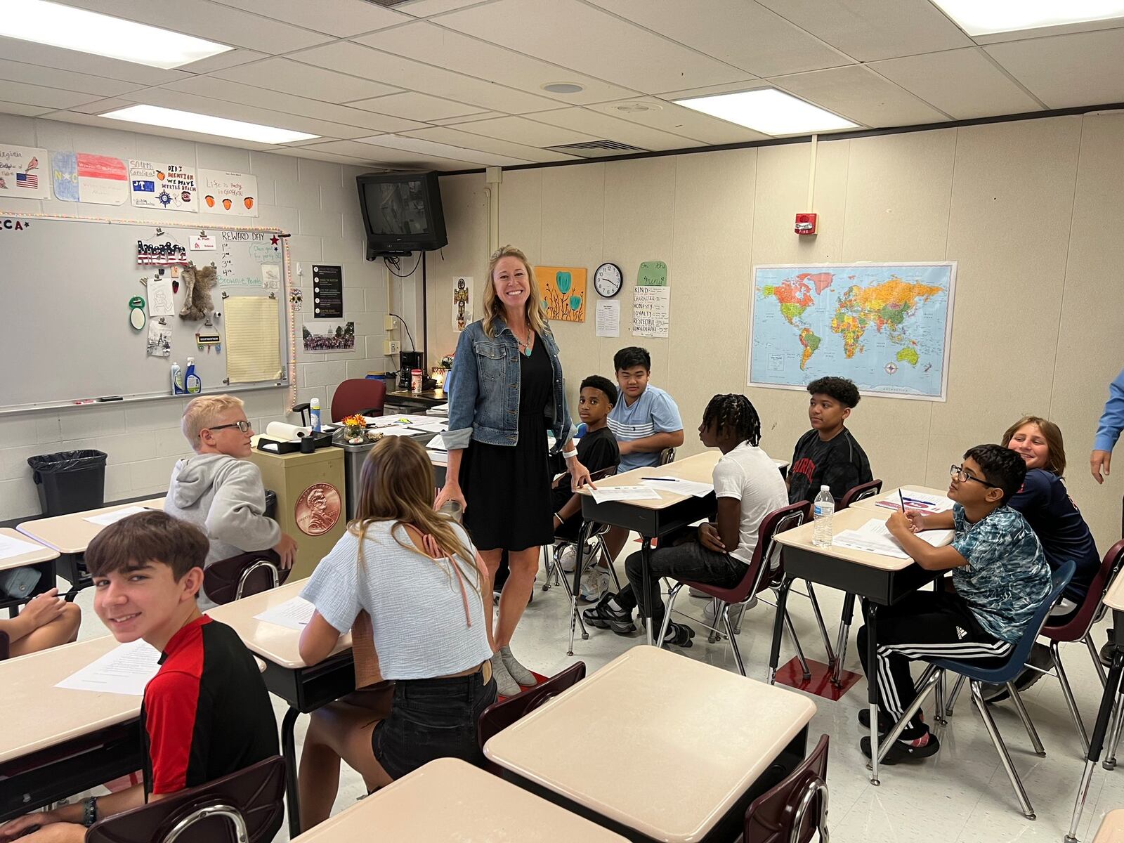 The Fairfield City School District started the new 2023-2024 school year with a staggered start as half the district started on Aug. 10 and the other half on Aug. 11. The entire 9,900-student body were in the school buildings on Aug. 14. Pictured is teacher Amy Piatt in her classroom. PROVIDED