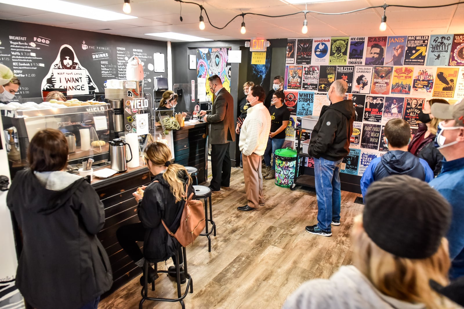 The Fringe Coffee Shop on High Street in Hamilton held a grand opening Thursday, October, 29, 2020. The Fringe Coffee House is an indoor street art gallery/coffee shop that was created to employ and empower those who have been incarcerated. NICK GRAHAM / STAFF