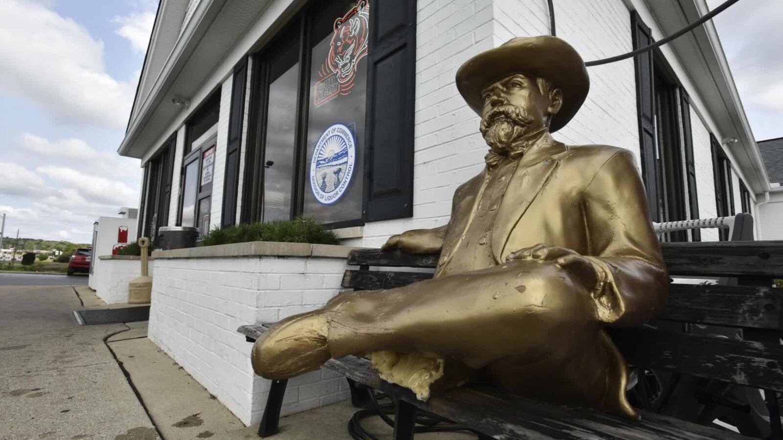 This statue was damage in an alleged property damage incident on Sunday, Sept. 13, 2020.