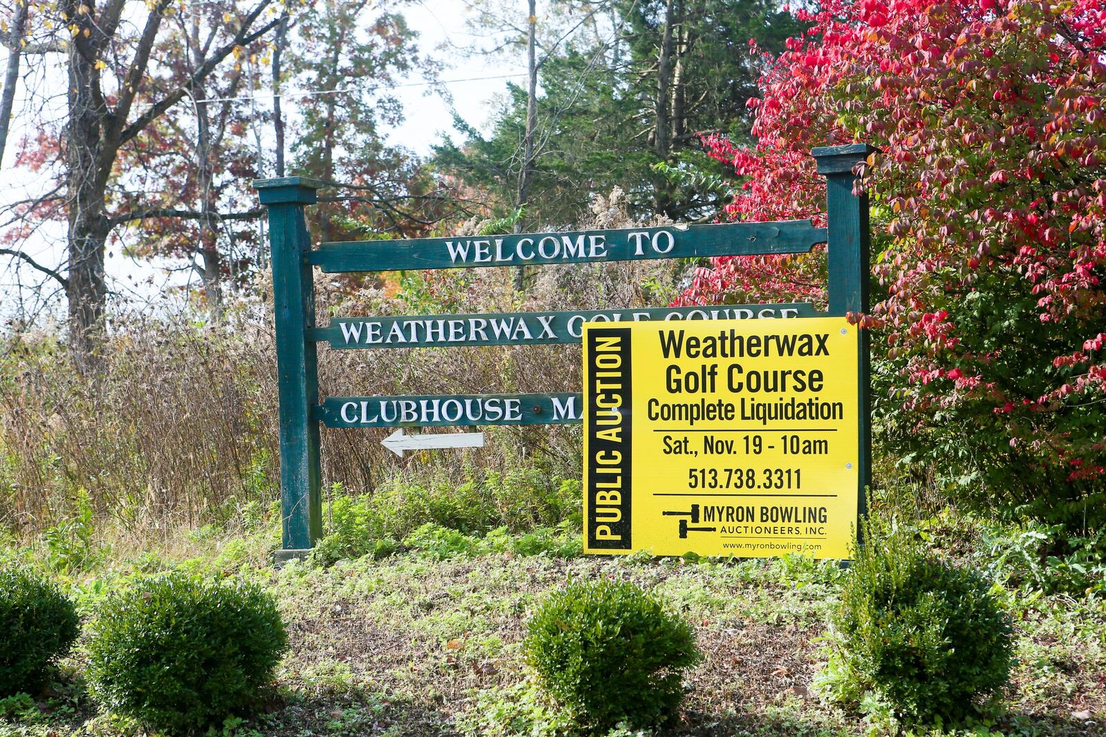 An auction is set for Nov. 19 at Weatherwax Golf Course in Madison Twp. All the golf and maintenance equipment will be sold. GREG LYNCH / STAFF