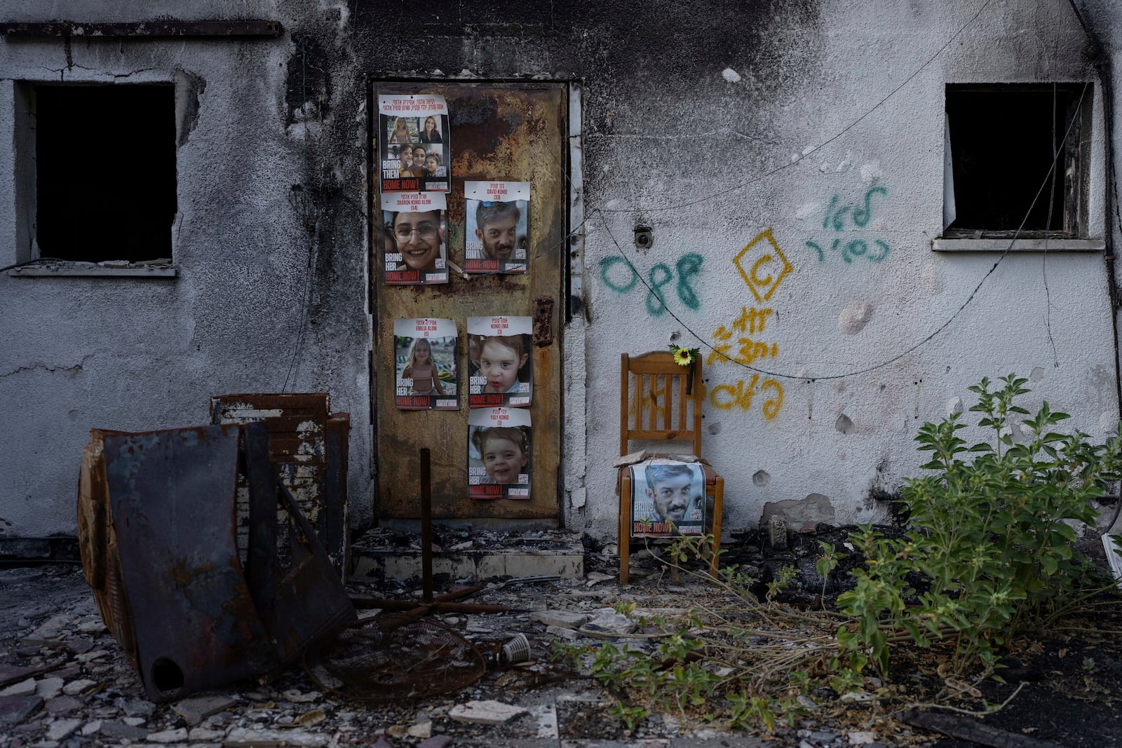 FILE - The home of David Cunio, a hostage who was abducted into Gaza by Hamas militants during the Oct. 7, 2023 attack, stands empty in kibbutz Nir Oz, southern Israel, Dec. 5, 2024. (AP Photo/Ohad Zwigenberg, File)