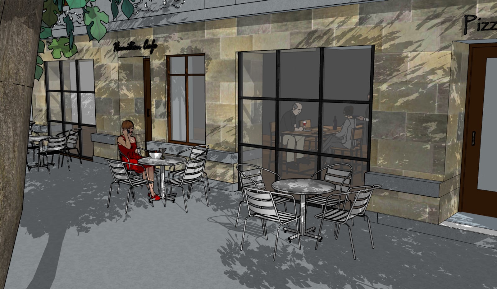 Here is an image of what an exterior of a restaurant could look like at the Third + Dayton building. PROVIDED