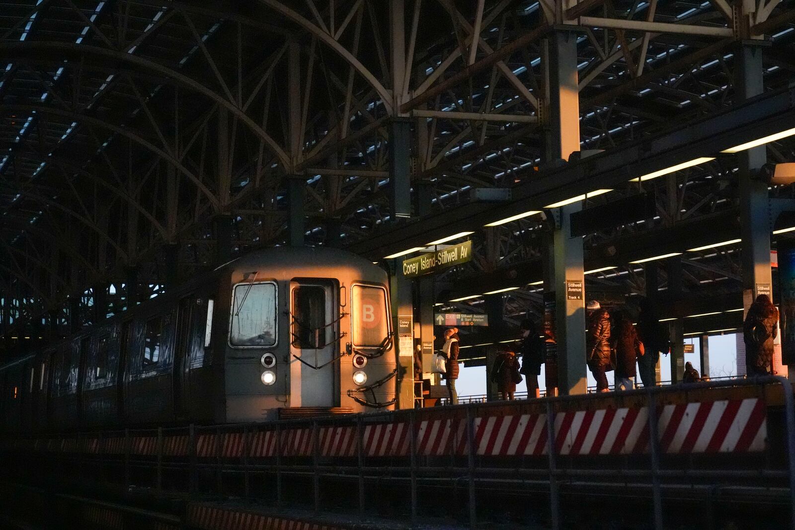 A train arrives at a subway station in the Coney Island section of New York, Thursday, Jan. 23, 2025. (AP Photo/Seth Wenig)