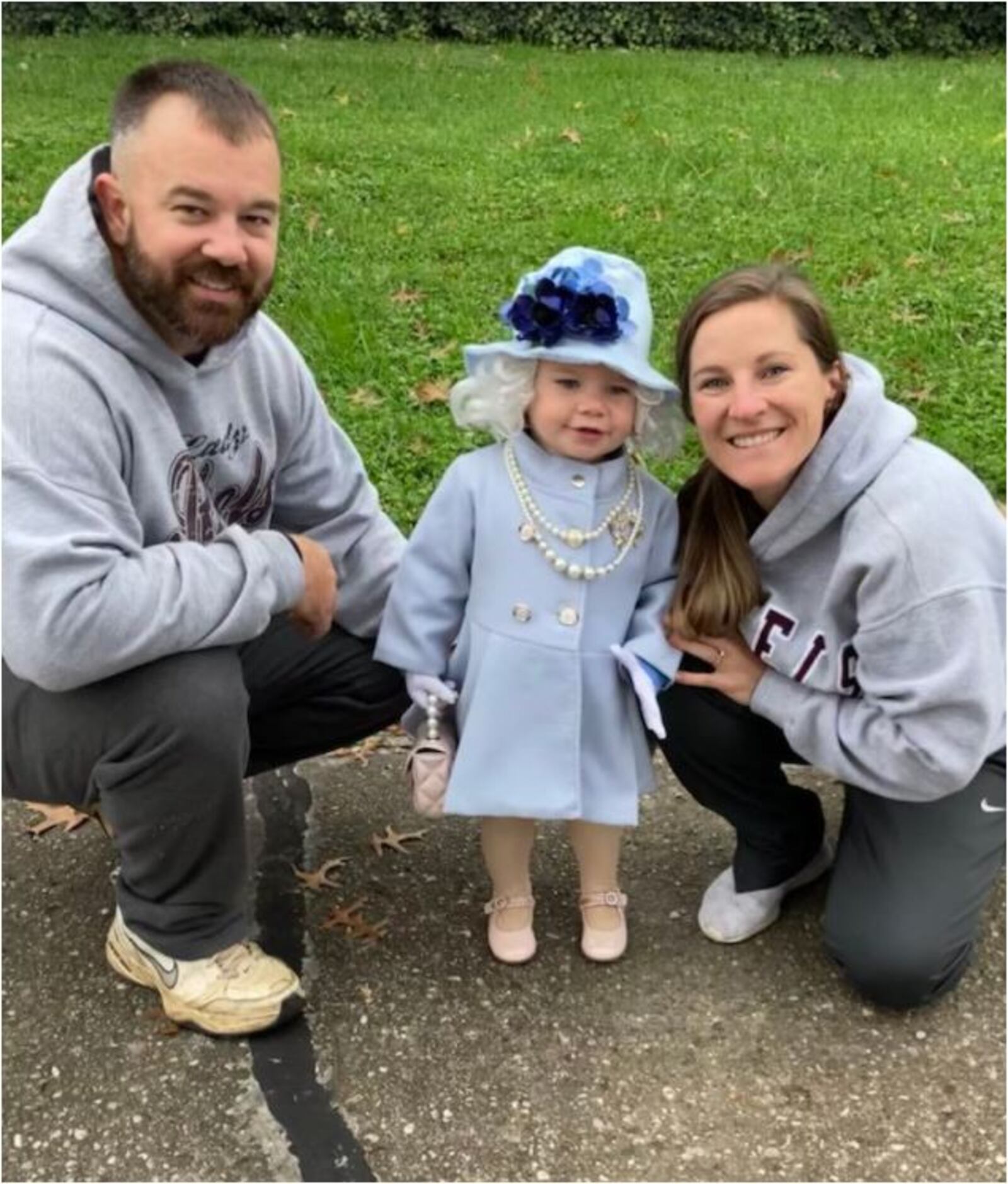 Jalayne Sutherland in her Halloween costume with parents Aaron and Katelyn Sutherland. PROVIDED