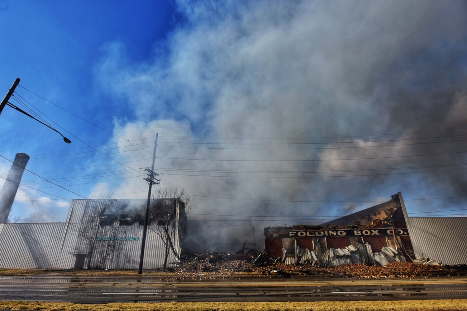 PHOTOS: Large fire at old Middletown Paperboard building on New Year’s Day