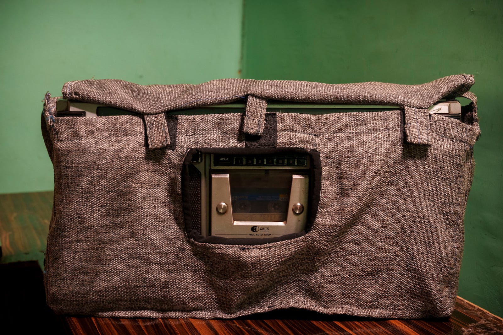 A tape recorder is covered to protect it from dust in a house in Srinagar, Indian controlled Kashmir, Friday, Feb. 14, 2025. (AP Photo/Dar Yasin)