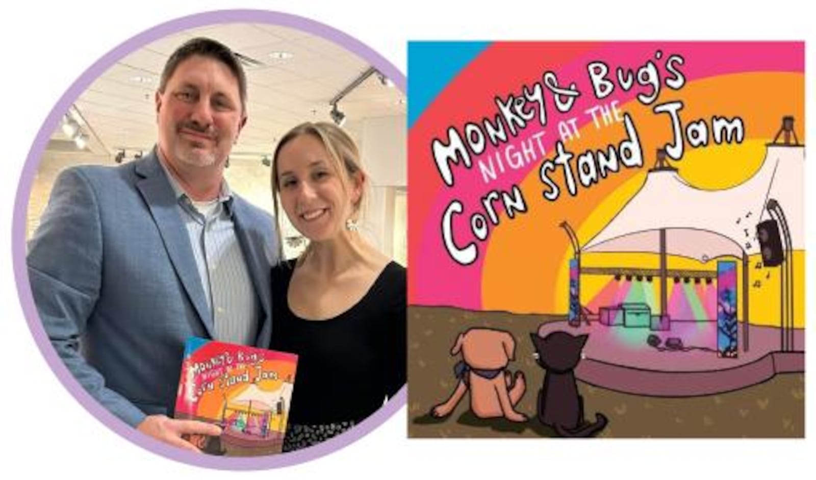 Written by Scott Smallwood and illustrated by Hannah Tebbe, “Monkey & Bug’s Night at the Corn Stand Jam” looks at children’s mental health issues as a dog and a cat overcome their differences and become friends. CONTRIBUTED