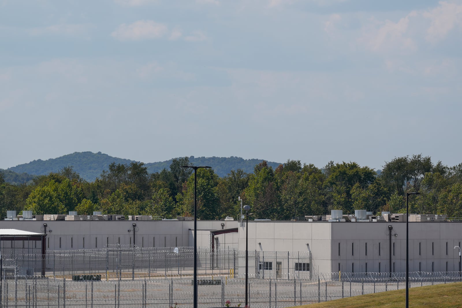 Trousdale Turner Correctional Center operated by CoreCivic is seen Thursday, Aug. 29, 2024, in Hartsville, Tenn. (AP Photo/George Walker IV)