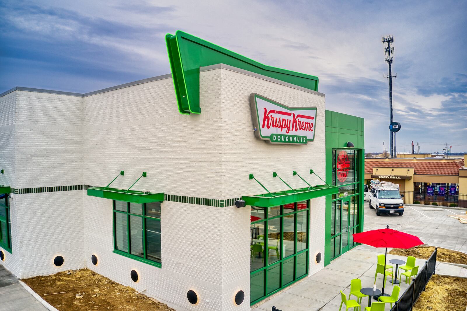 Construction of a new Krispy Kreme location, the first in West Chester, is complete, though no opening date has been announced. PROVIDED PHOTO