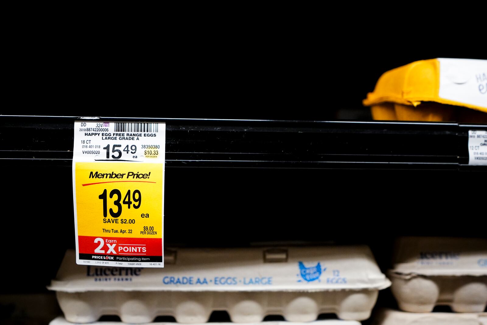 An empty shelf of free range eggs is seen at a Safeway, Monday, Jan. 27, 2025, in Seattle. (AP Photo/Lindsey Wasson)