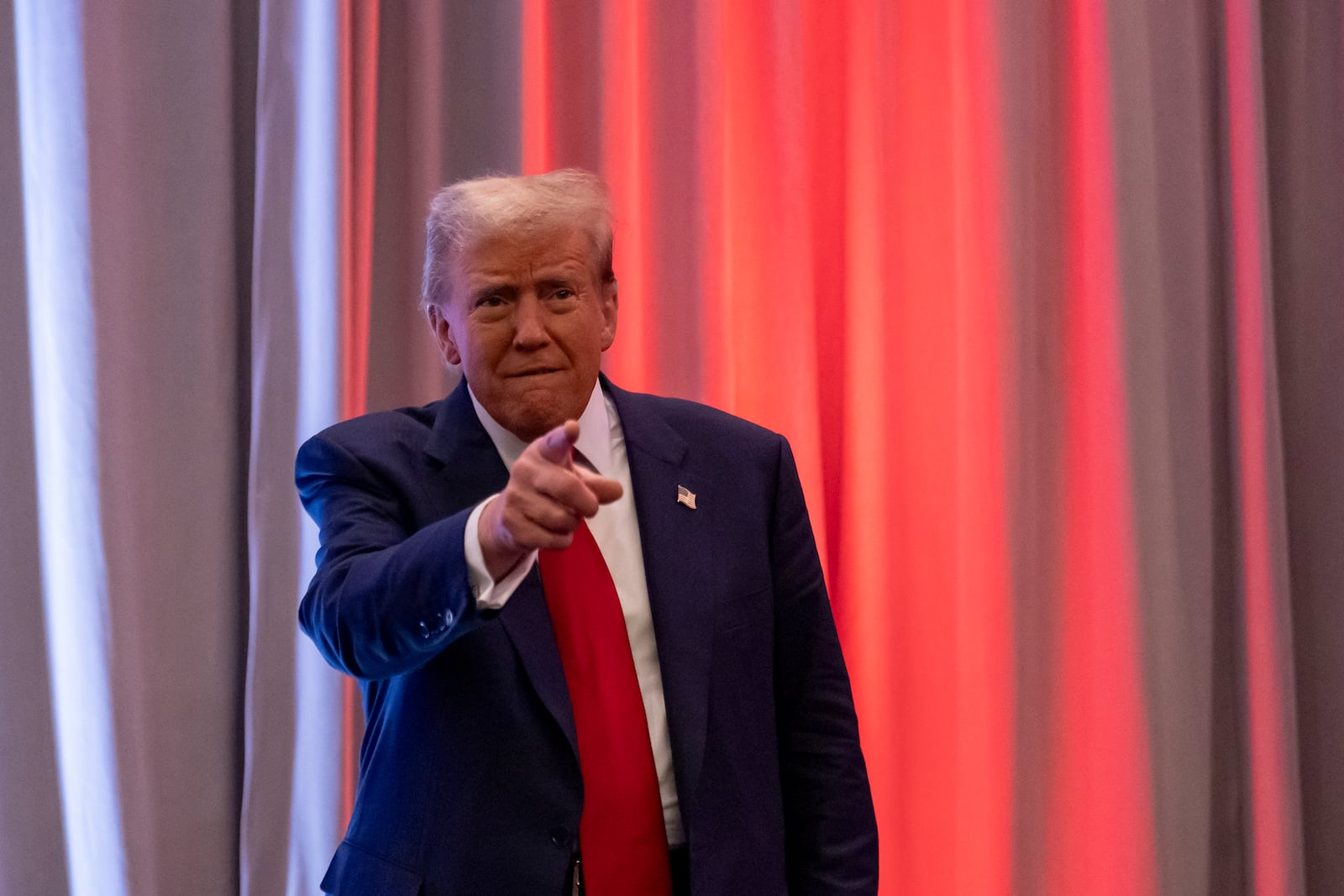 President-elect Donald Trump arrives to speak at meeting of the House GOP conference, Wednesday, Nov. 13, 2024, in Washington. (AP Photo/Alex Brandon)