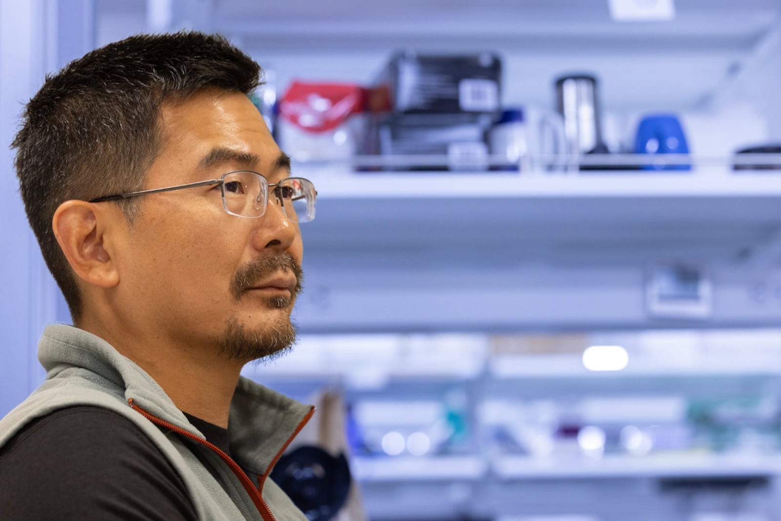 Miami University Associate Professor of Biology Yoshi Tomoyasu is seen in a lab. CONTRIBUTED