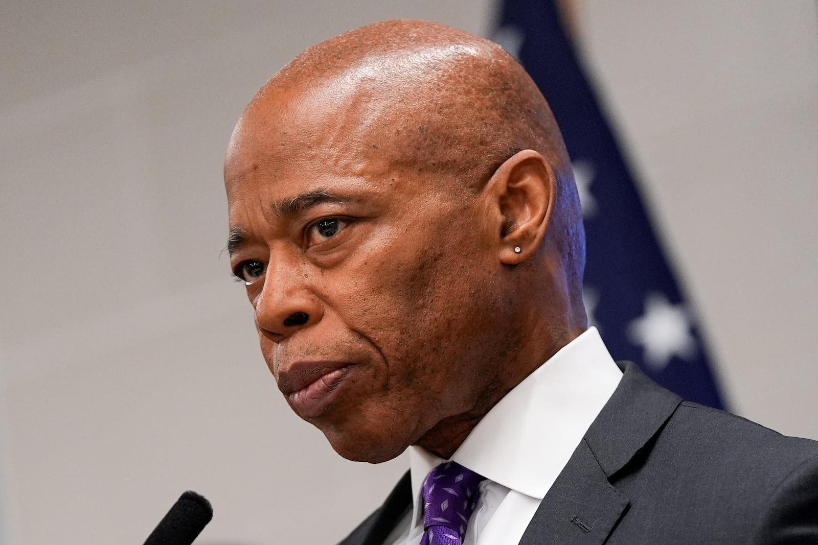 New York City Mayor Eric Adams attends an event at the NYPD's 40th precinct, Thursday, Feb. 20, 2025, in the Bronx borough of New York. (AP Photo/Julia Demaree Nikhinson)