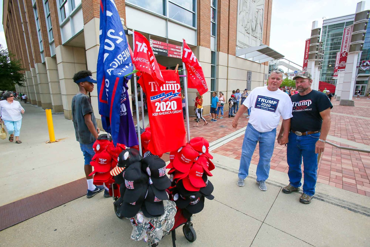 PHOTOS Crowd arrives for President Donald Trump rally in Cincinnati