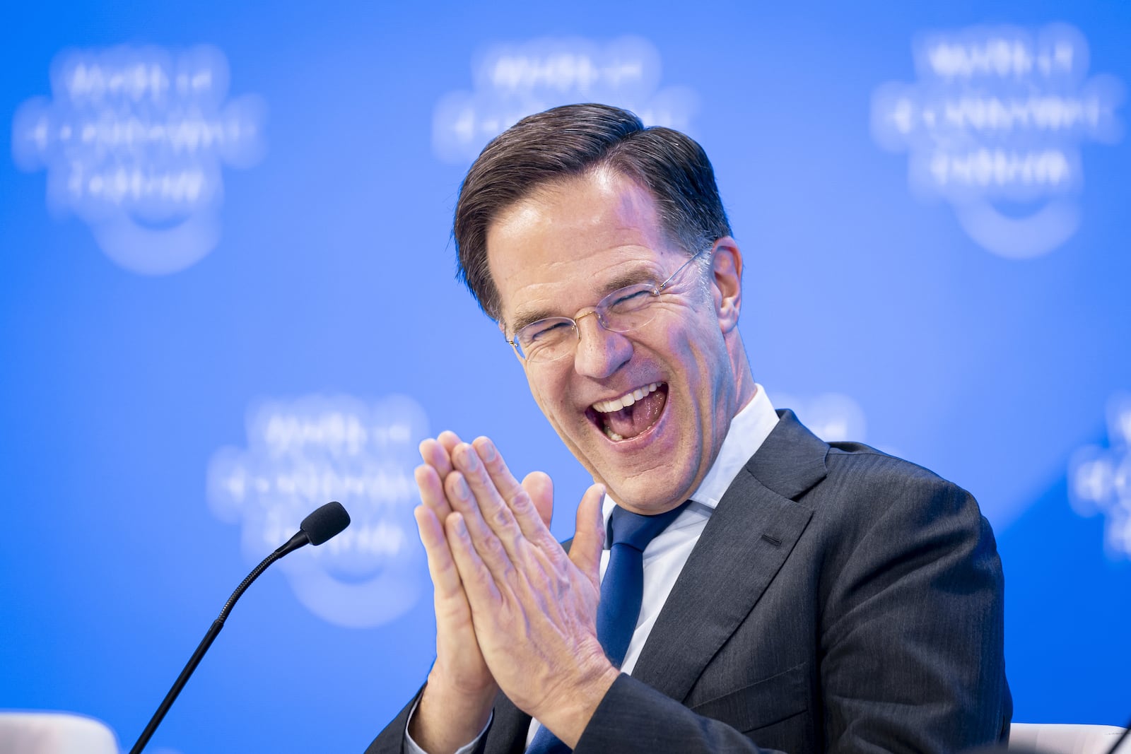 NATO Secretary General Mark Rutte attends the Annual Meeting of World Economic Forum in Davos, Switzerland, Thursday, Jan. 23, 2025. (Michael Buholzer/Keystone via AP)