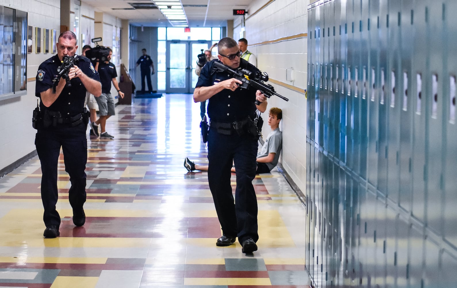 Active shooter training at Ross Middle School