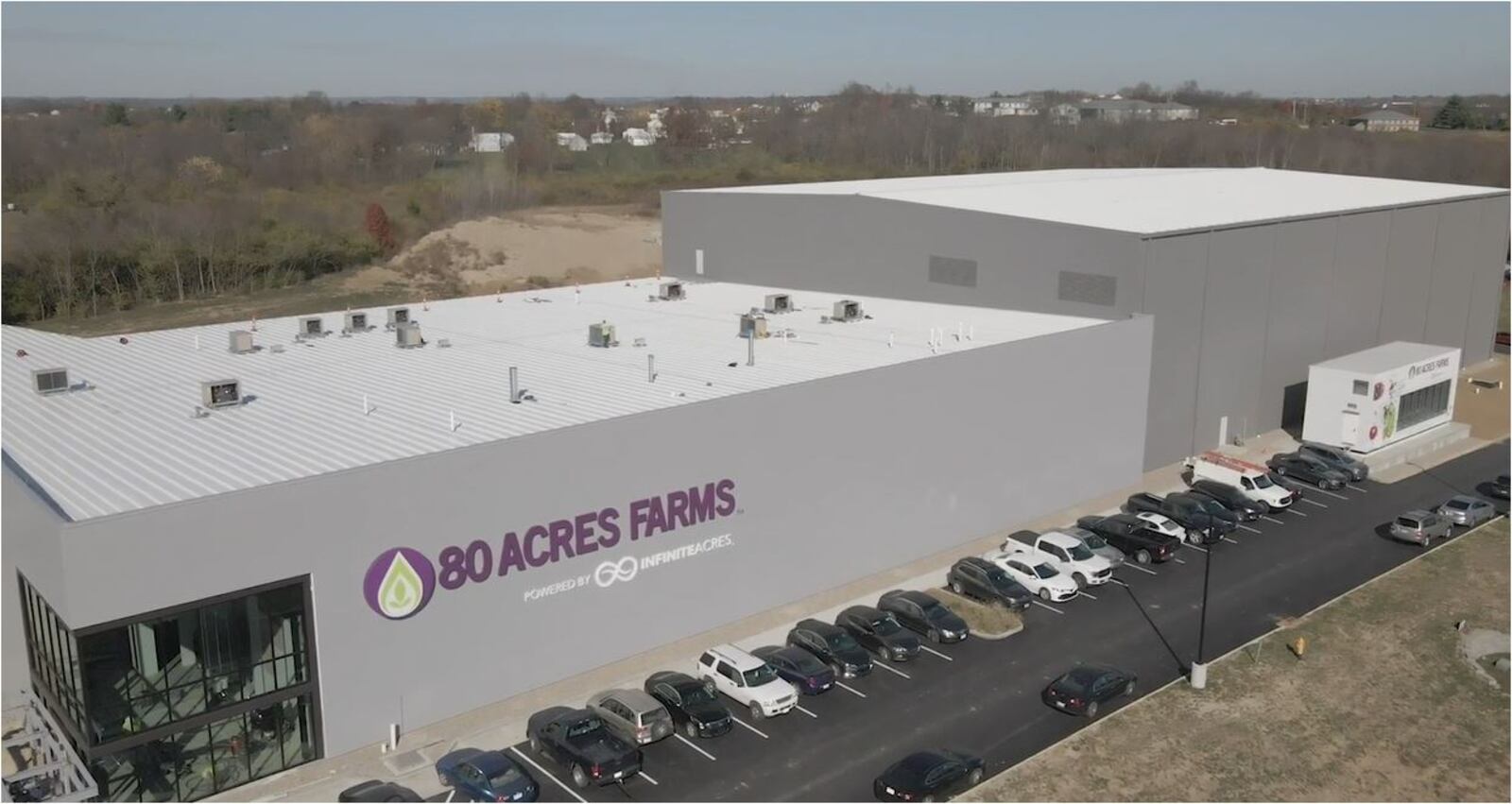 This image gives an idea of the scale of the indoor growing farm owned by 80 Acres in Hamilton's Enterprise Park industrial park. Several layers of crops are stacked above each other. PROVIDED