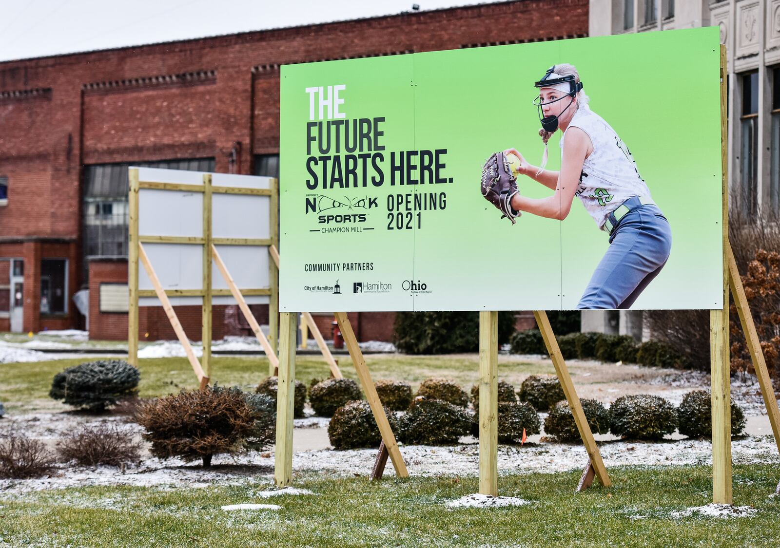 Construction is underway on Spooky Nook sports complex in the former Champion Paper/Smart Paper buildings on B Street Thursday, Jan. 24, 2019 in Hamilton. NICK GRAHAM/STAFF