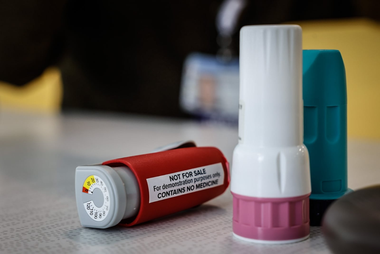 Asthma can be triggered by allergies to different types of pollen that pops up in the spring, summer and early fall. Pictured are different inhalers children can use to get relief. JIM NOELKER/STAFF