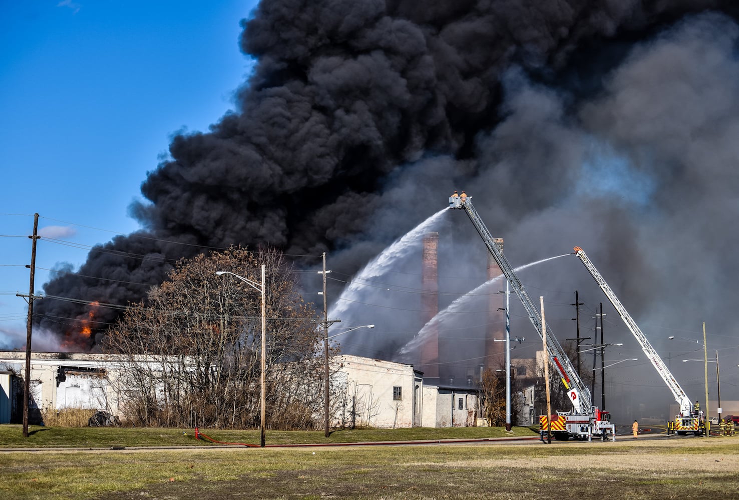 PHOTOS: Large fire at old Middletown Paperboard building on New Year’s Day