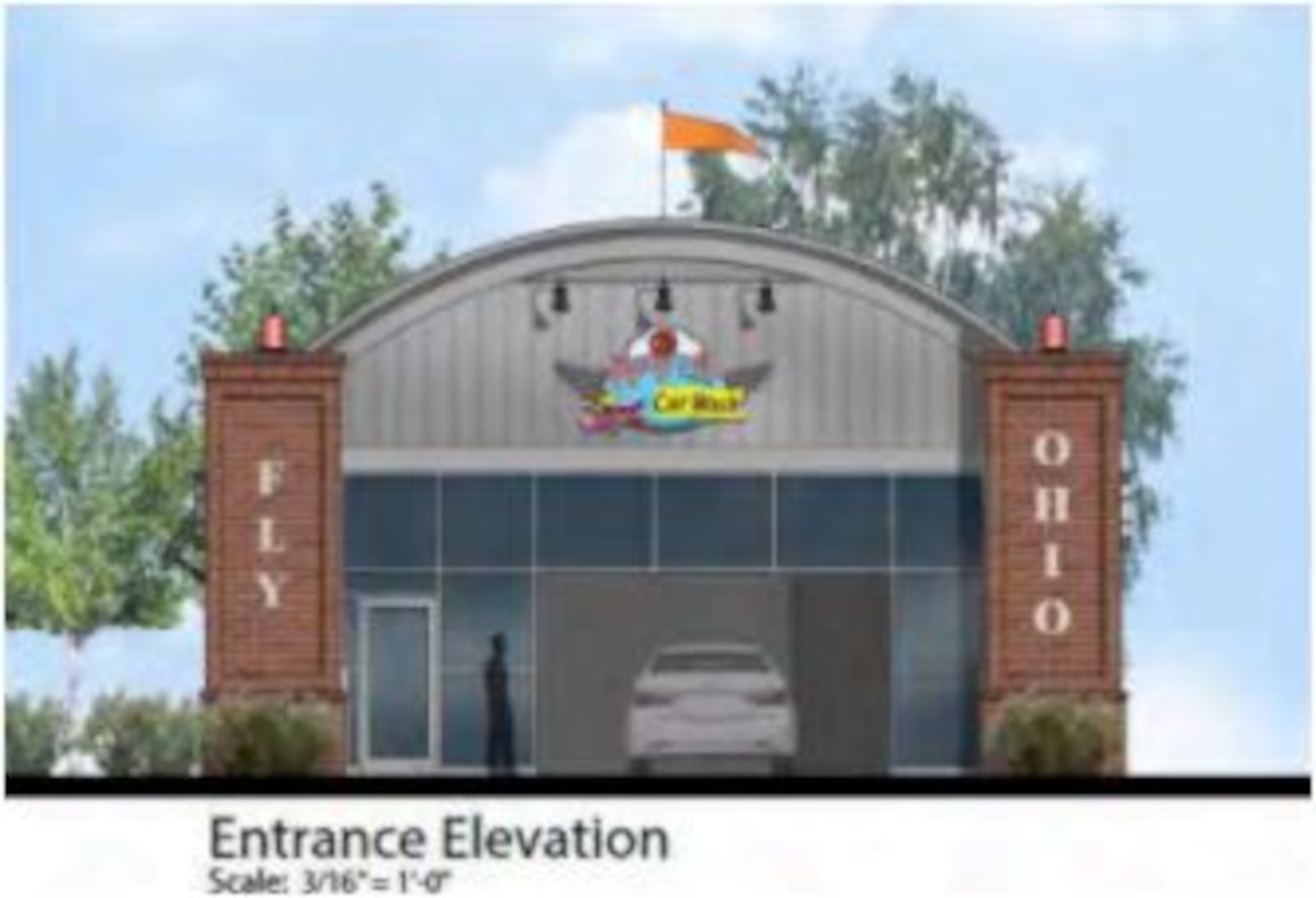 A Flying Ace car wash is planned for the Crossings at Gunn Eden Shopping Center in Hamilton, along Northwest Washington Boulevard. This is what the entrance is to look like. PROVIDED