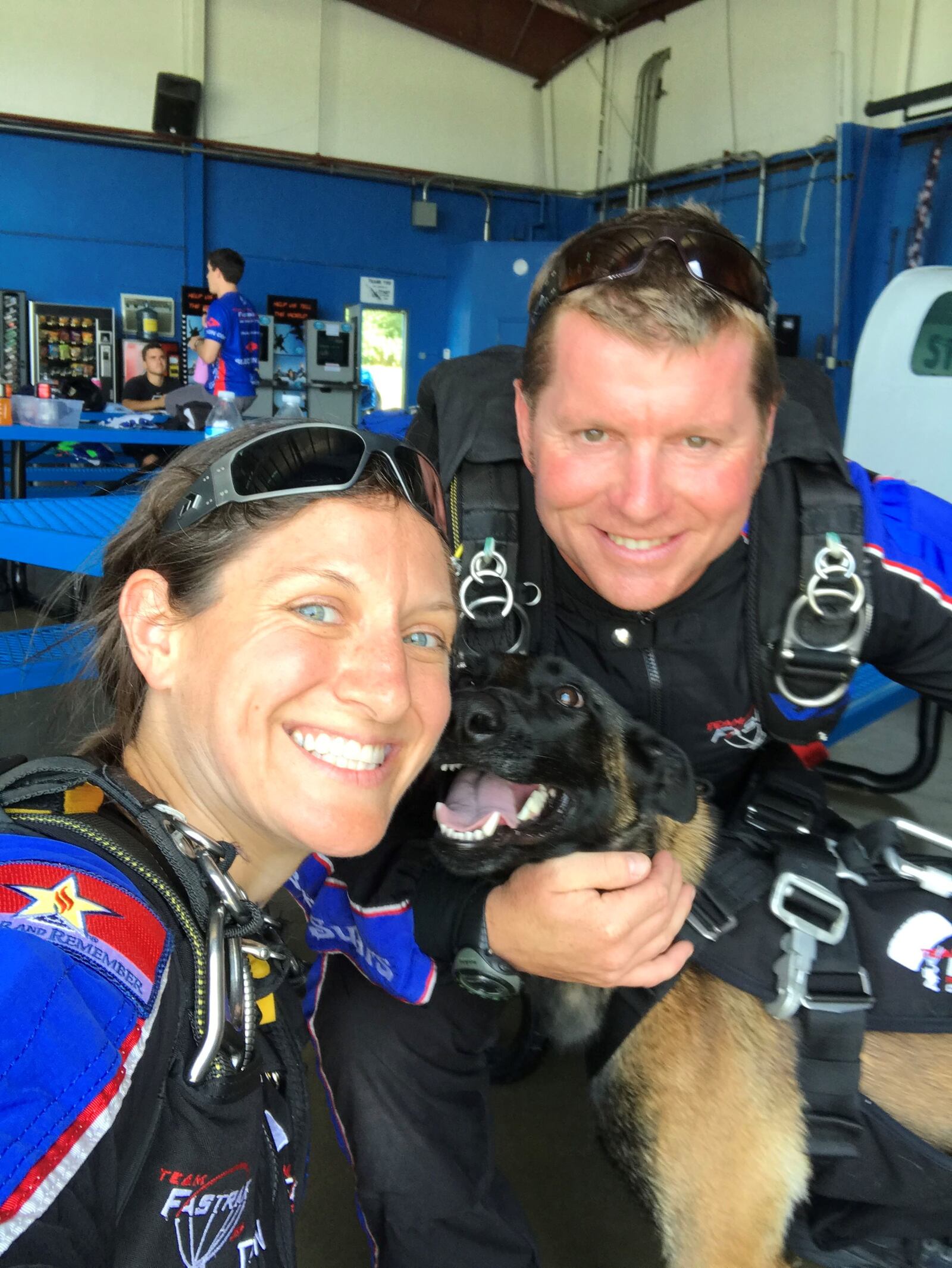 Ron Condrey, a U.S. Navy veteran, with his wife, Nicole, and his service dog, Via. SUBMITTED PHOTO