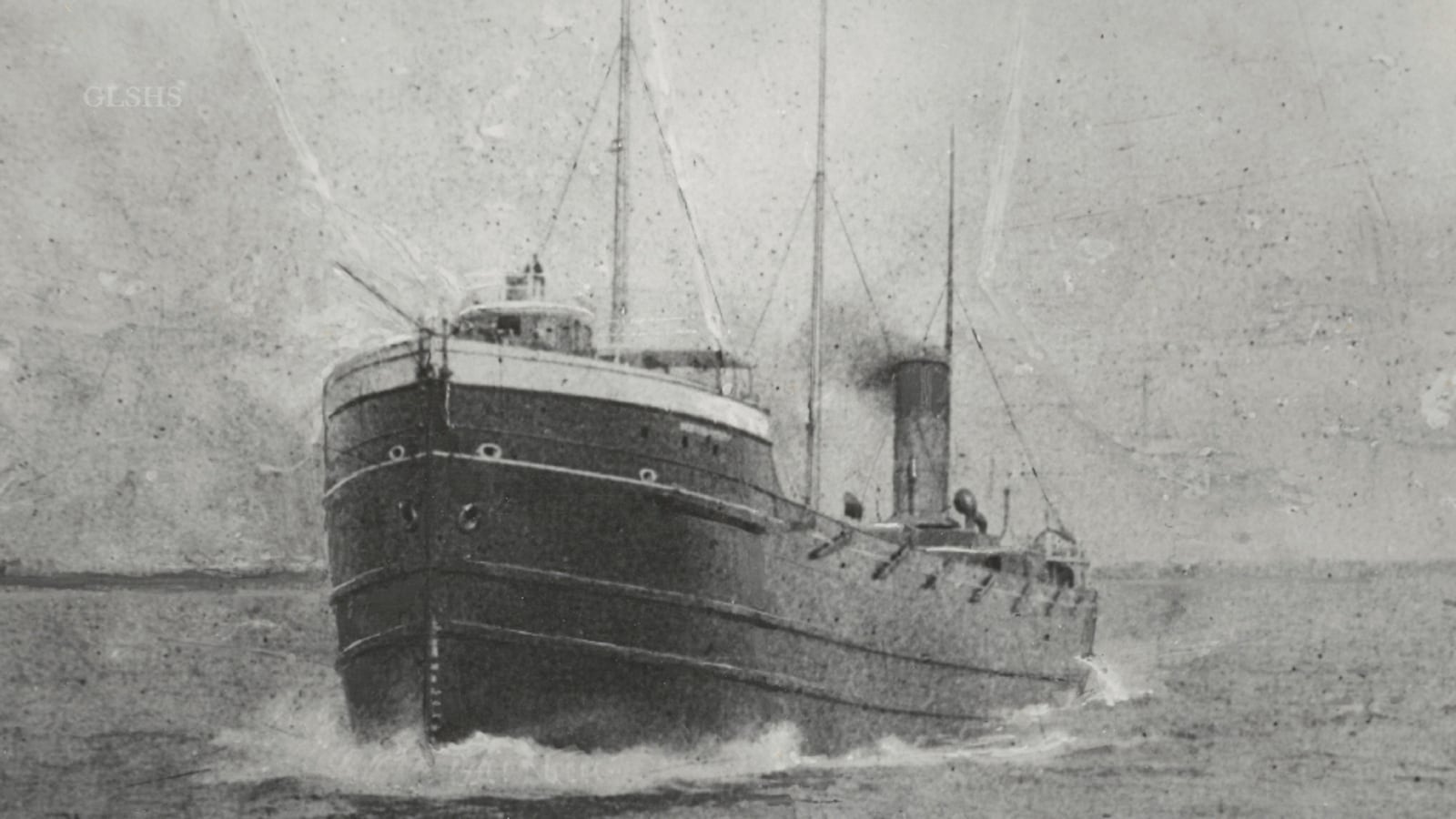 This image provided by Great Lakes Shipwreck Historical Society shows a sketch of The Western Reserve, a merchant ship that sank in Lake Superior in 1940 off Michigan’s Upper Peninsula. (Great Lakes Shipwreck Historical Society via AP)