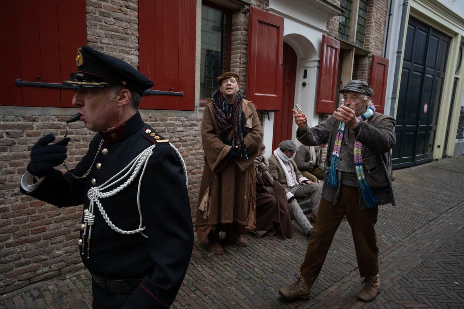 People in costumes from Charles Dickens' 19th-century English era take part in a Dickens Festival, in Deventer, Netherlands, Saturday, Dec. 14, 2024. (AP Photo/Peter Dejong)