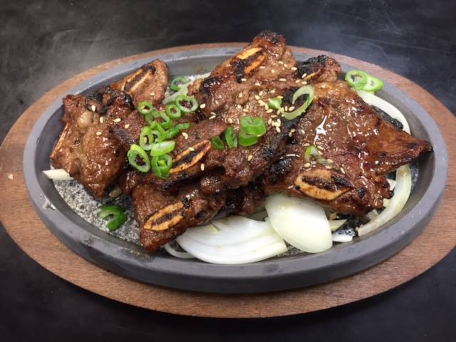 A plate of beef short ribs at Korealistic.