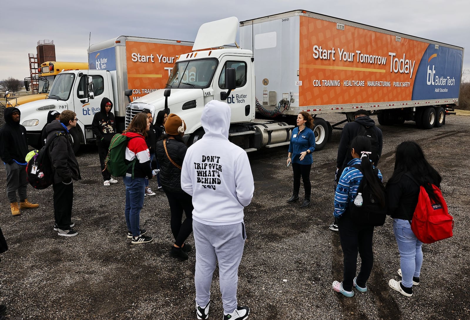 Senior students from Middletown High School get a glimpse of many job and training opportunities available during an experiential learning day at Butler Tech Tuesday, Feb. 27, 2024. NICK GRAHAM/STAFF