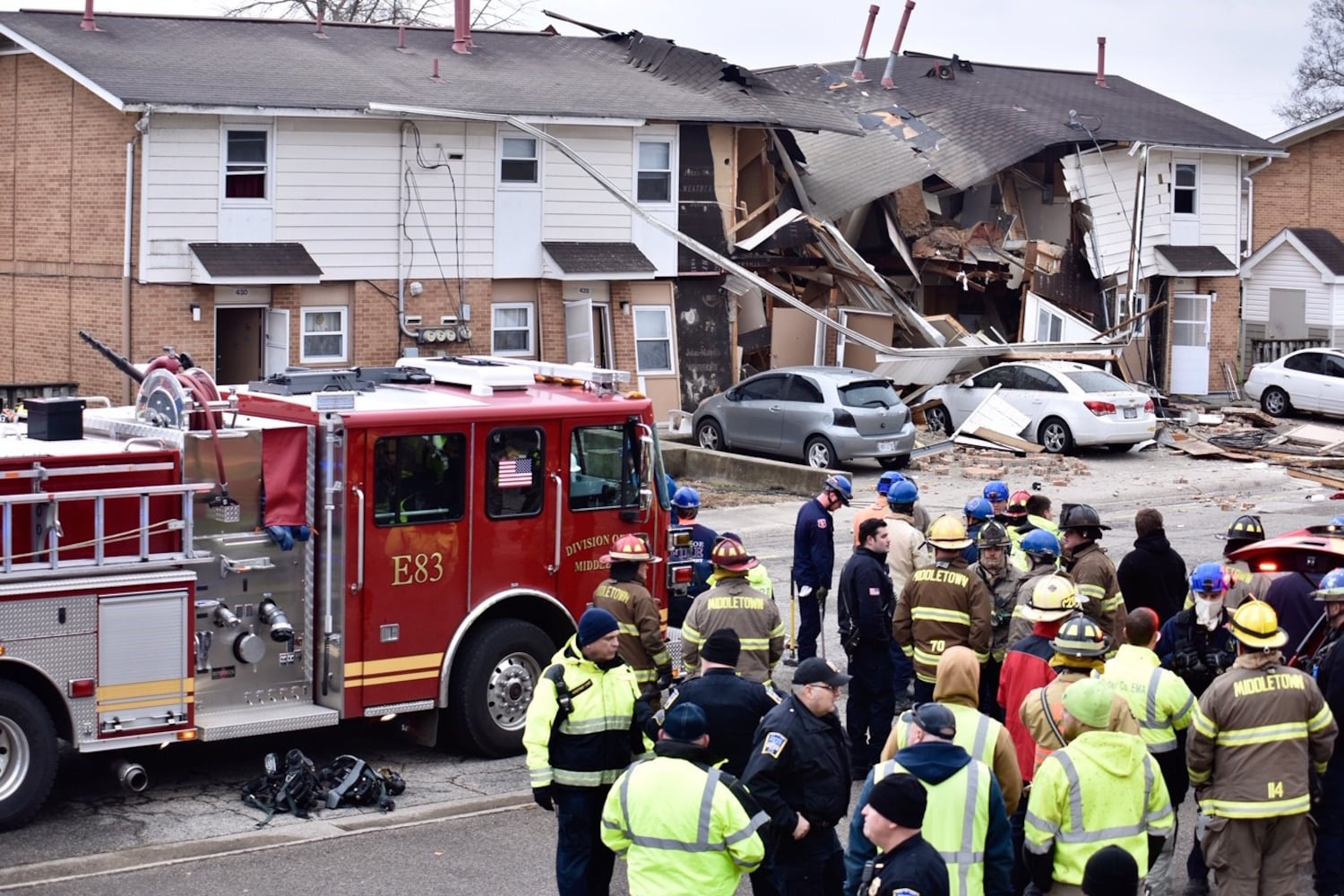 PHOTOS: Middletown apartment building collapse injures 1