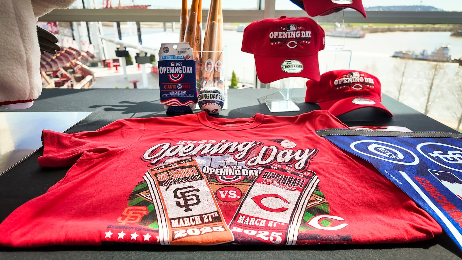 The Cincinnati Reds announced new menu items ahead of opening day on Friday, March 21, 2025 in The Handlebar at the Riverfront Club inside Great American Ball Park in Cincinnati. Executive Chef Gary Davis created a variety of new dishes for the upcoming season. In addition to food items there was new merchandise on display. NICK GRAHAM/STAFF