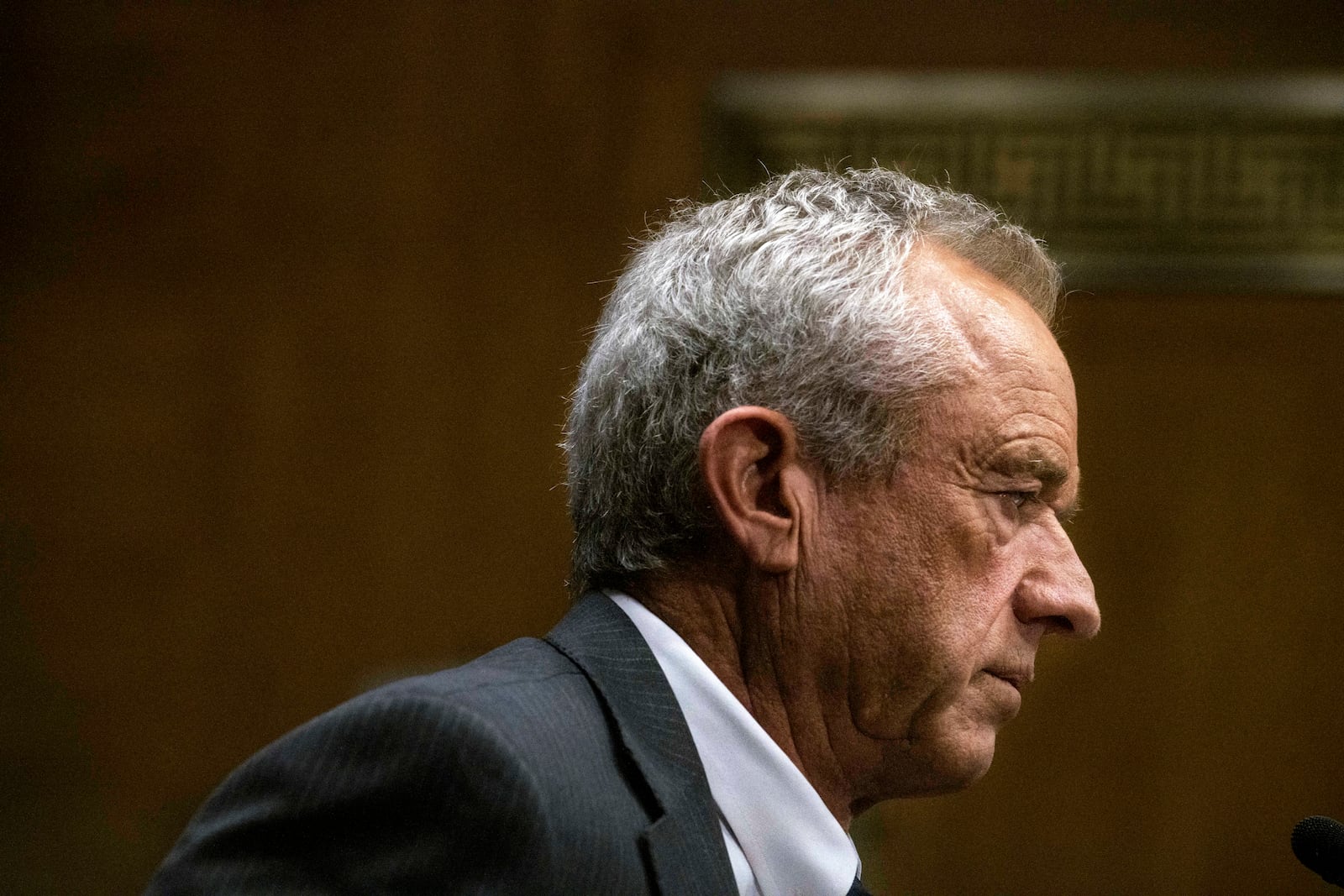 Robert F. Kennedy, Jr., President Trump's nominee to serve as Secretary of Health and Human Services, testifies during a Senate Committee on Health, Education, Labor and Pensions hearing for his pending confirmation on Capitol Hill, Thursday, Jan. 30, 2025, in Washington. (AP Photo/Rod Lamkey, Jr.)