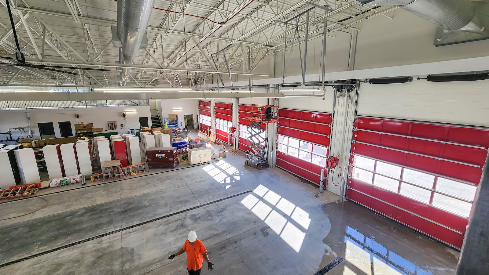 Construction continues on the new Middletown Division of Fire headquarters Station 83 Thursday, Jan. 2, 2025 on Yankee Road in Middletown. This station and station 82 on Ohio 122 east of I-75 will be the first of the four new fire stations to be completed. NICK GRAHAM/STAFF