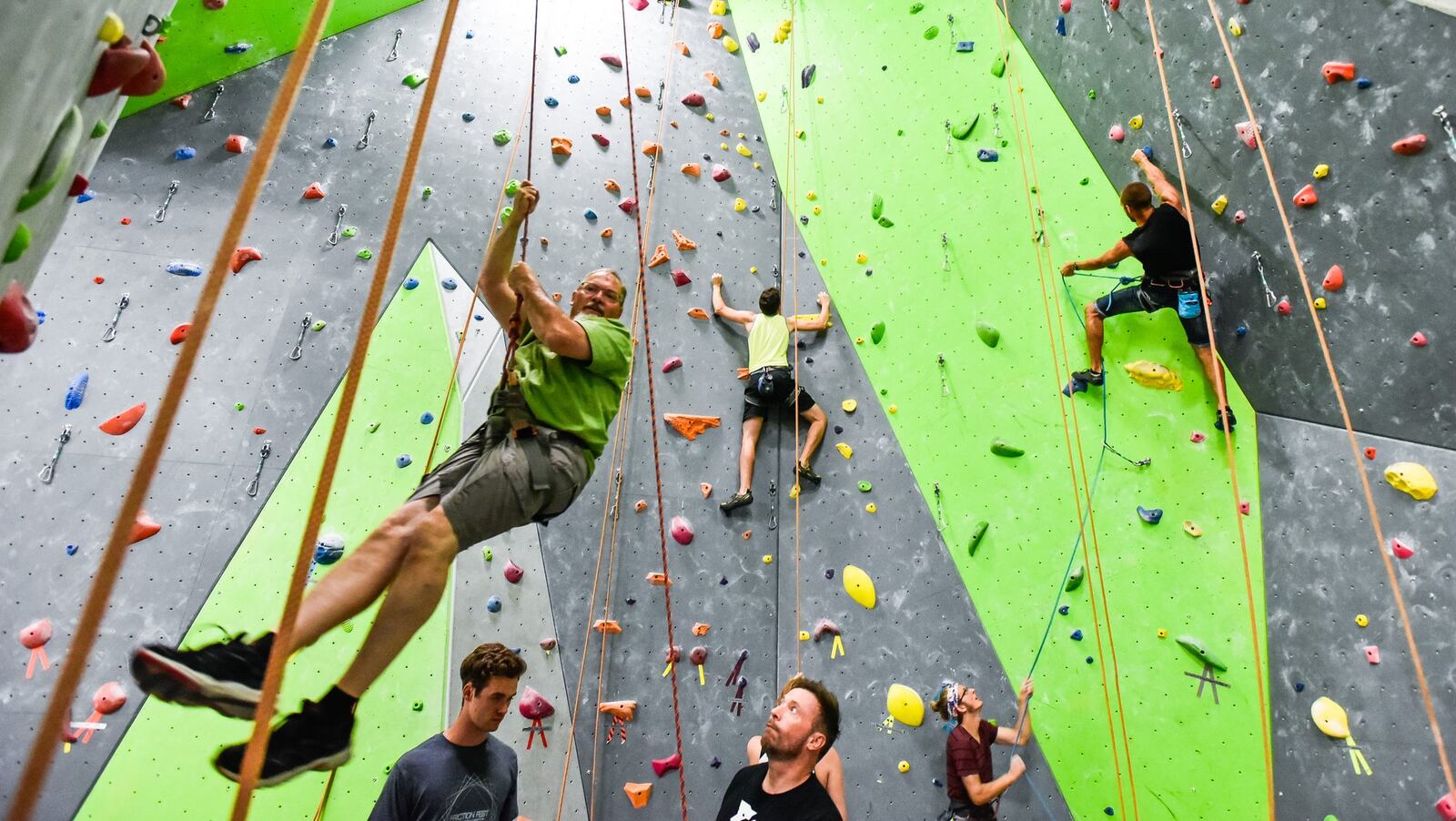 The climbing area at the Spooky Nook Sports Complex near Manheim, Pa., offers a climbing experience for all skill levels.